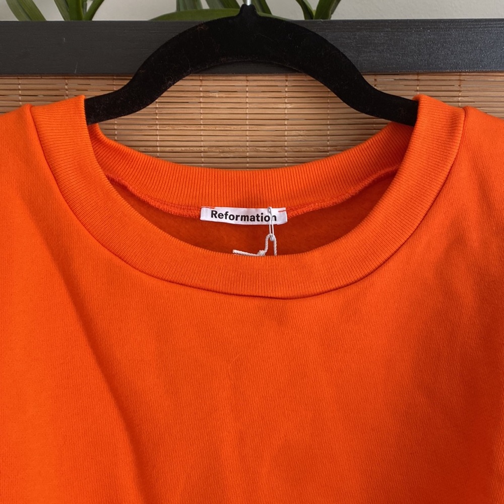 Reformation Orange Sweatshirt Cropped - Picture 5 of 10